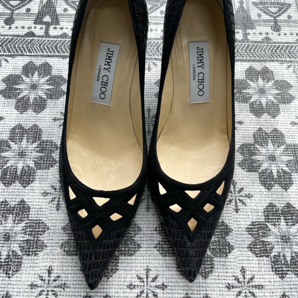 Jimmy Choo embossed leather pump